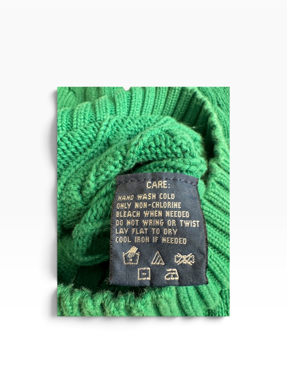 Ralph Lauren Cable Knit Sweater Green Pink Pony – Size Small - Picture 6 of 6